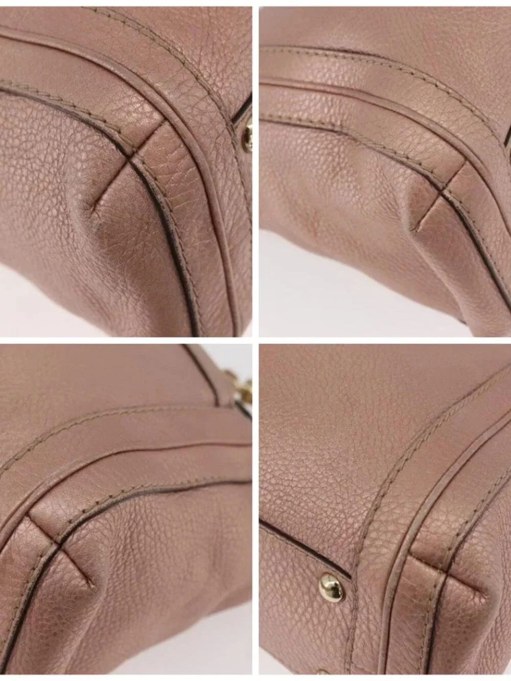 GUCCI Tote Bag Leather 2way Pink Gold 282300 Auth ka3524